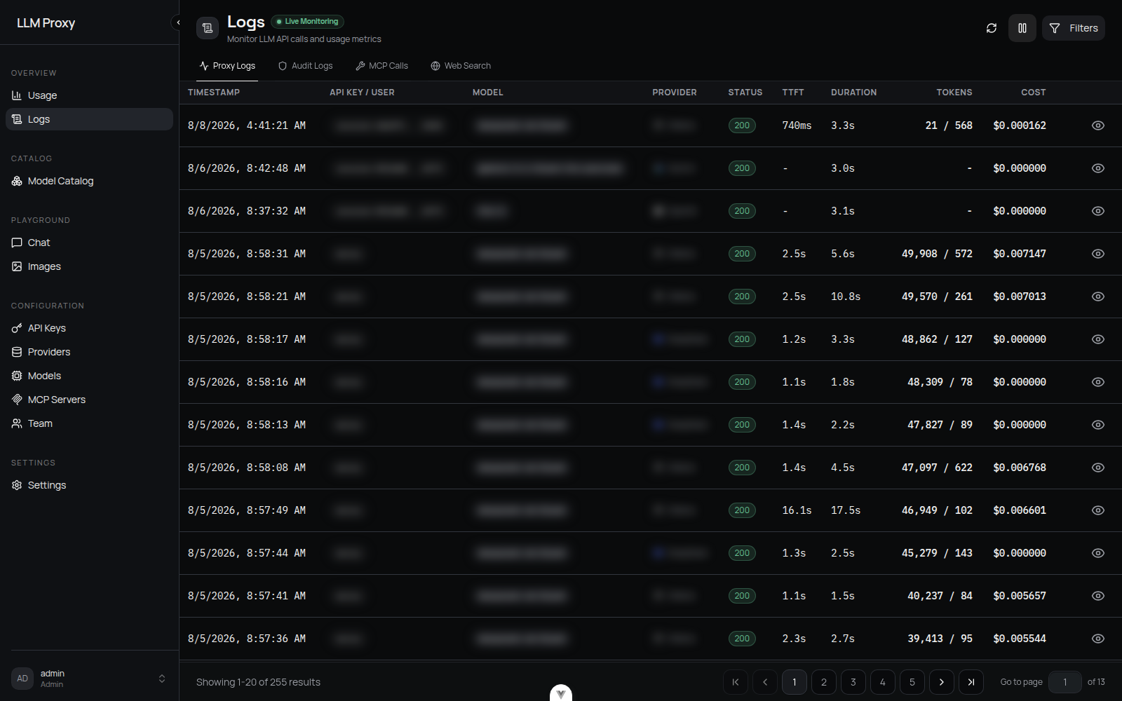 Request logs